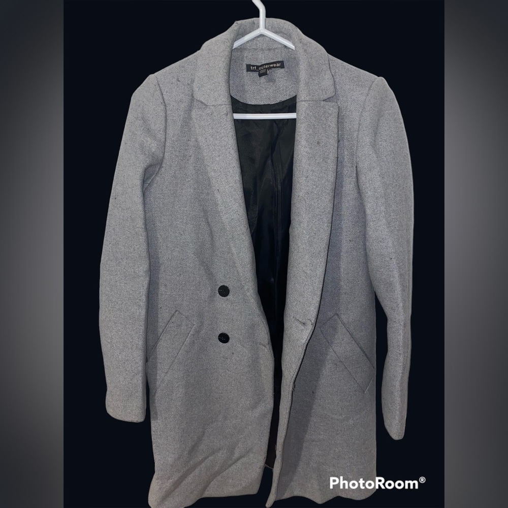 Grey Blend Wool Coat